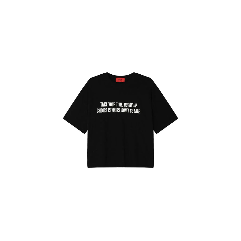 Vintage Poit Slap Crop Half Tee - Red / Grey / Black