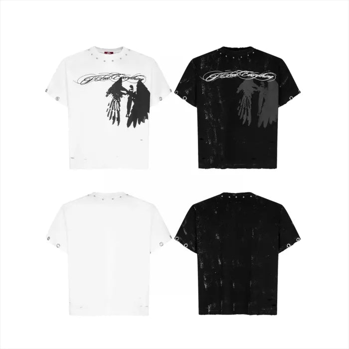 FALLEN ANGEL STUDDED BOXY T-SHIRT