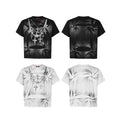 BOXY T-SHIRT “CHAIN ILLUSION” – HAND-DYED / DISTRESSED / METAL ACCESSORY