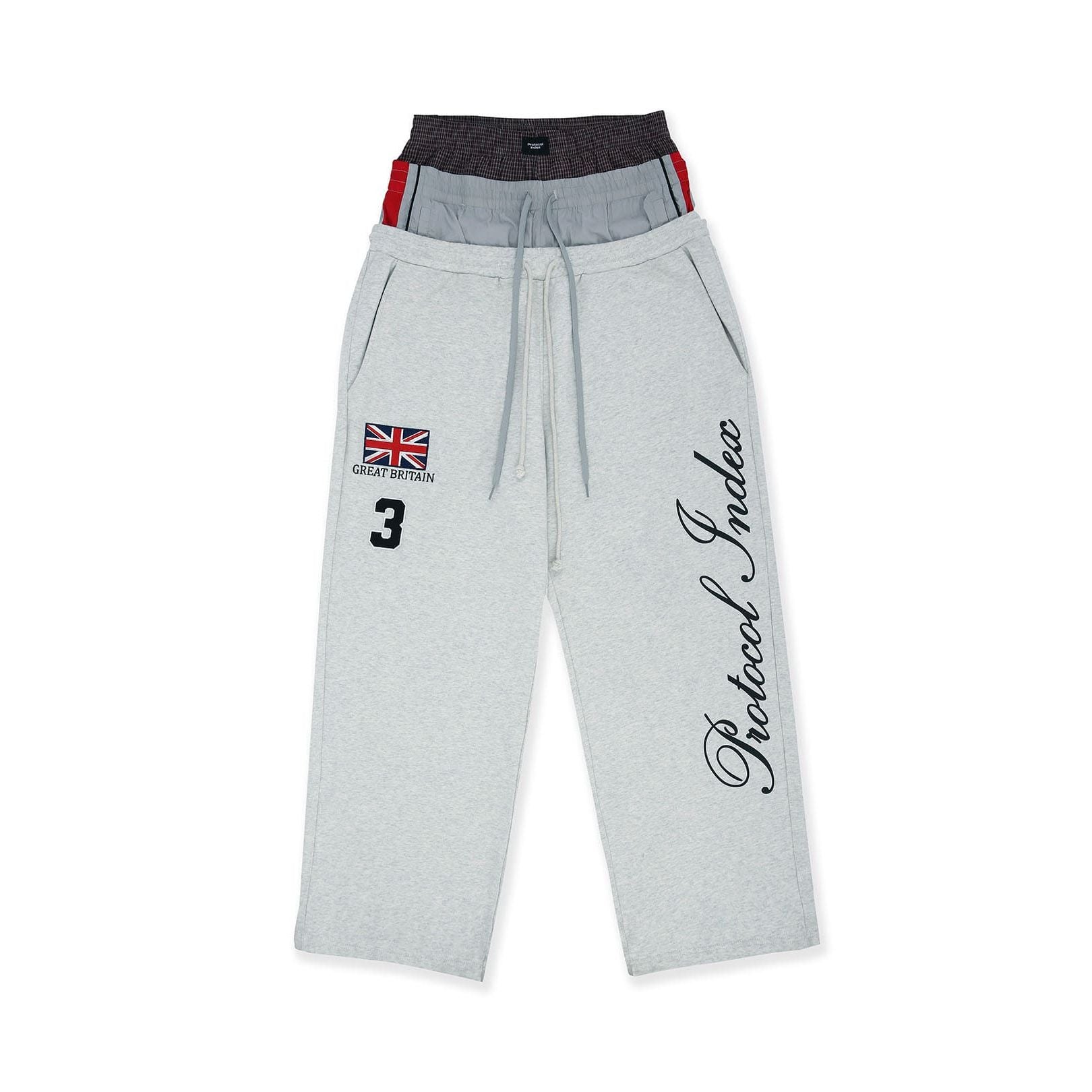 3 Layered Sweat Pants - Oatmeal Melange