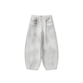 Curved Balloon Pants - White