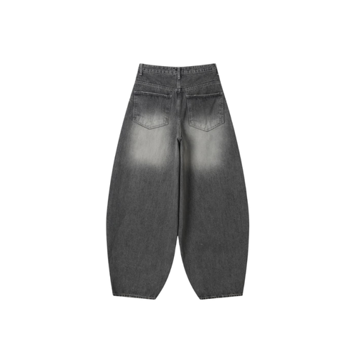 Curved Balloon Pants - Grey