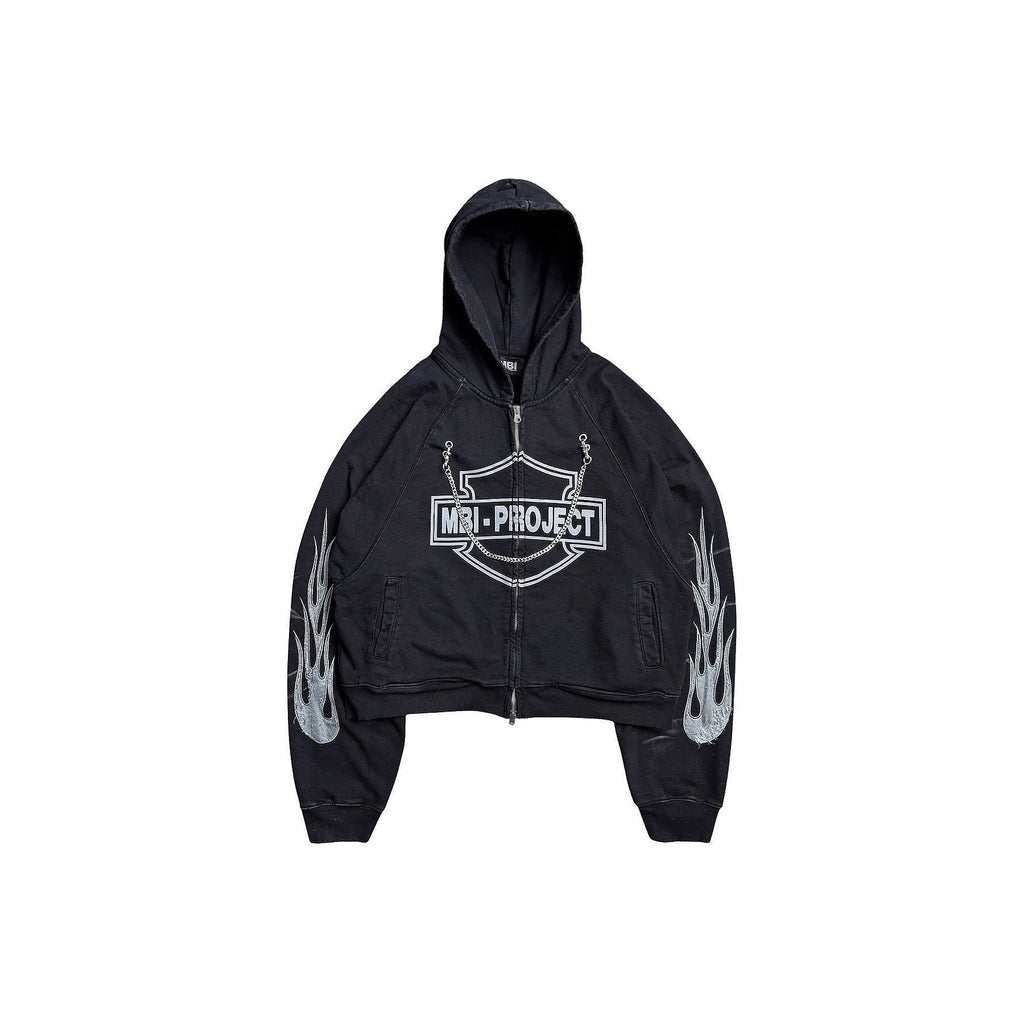 MBI | FADE TO FLAME ZIP HOODIE - FADED BLACK