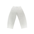 Curved Cotton Wide Pants - Ivory