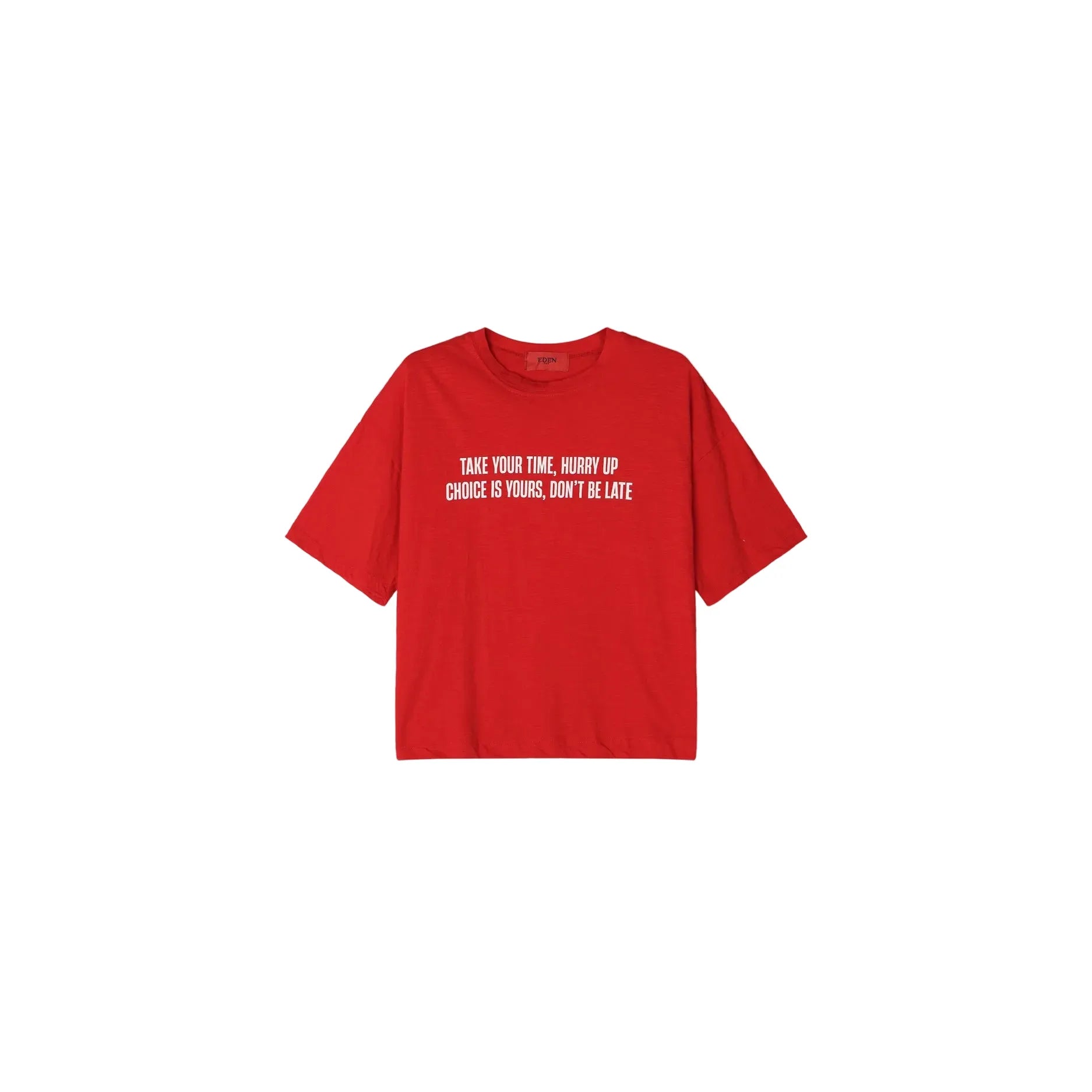 Vintage Poit Slap Crop Half Tee - Red / Grey / Black