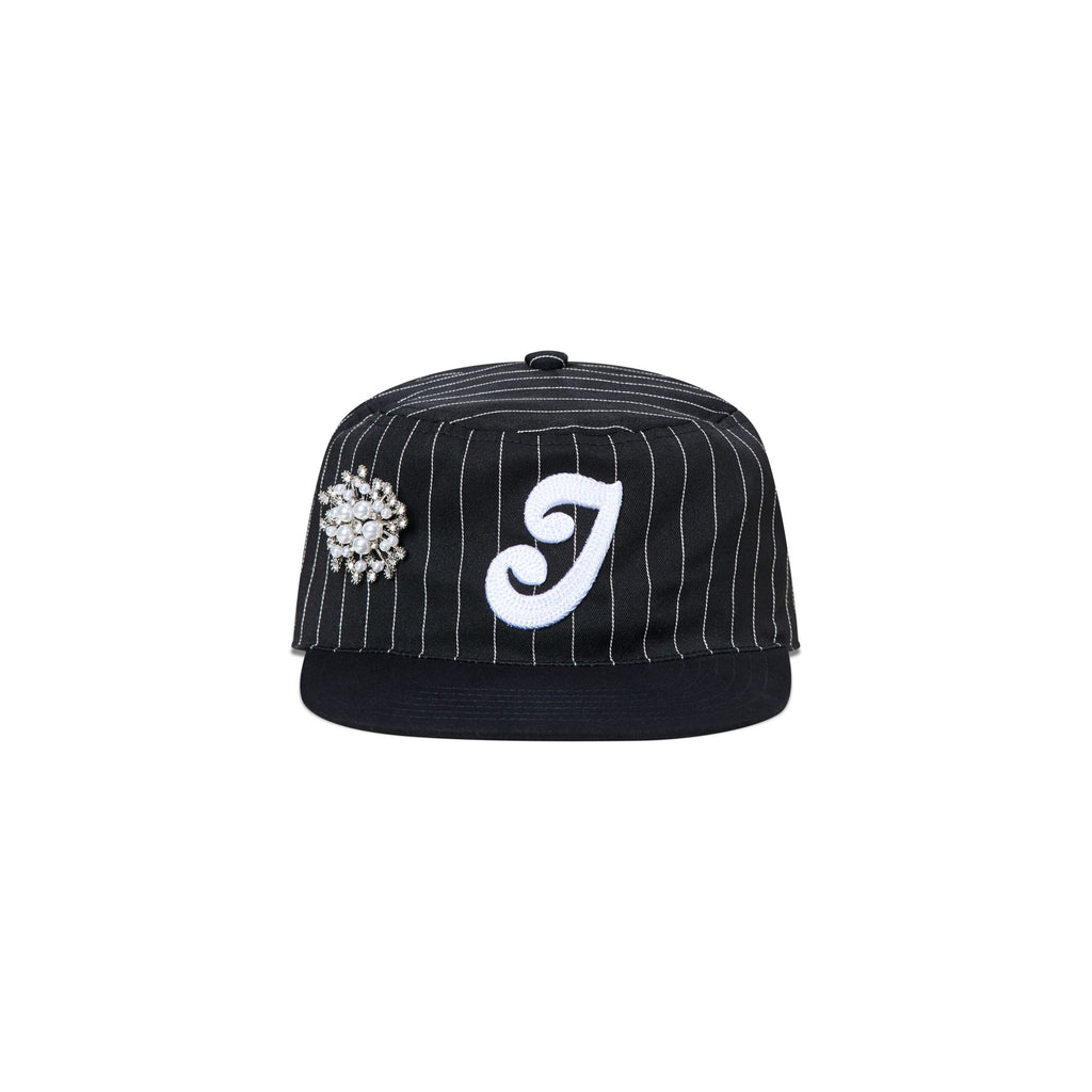 STRIPED PILLBOX CAP