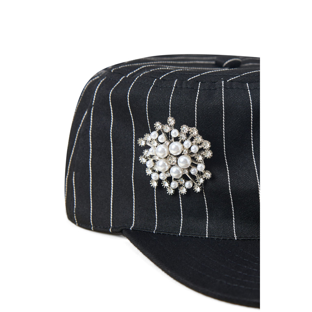 STRIPED PILLBOX CAP