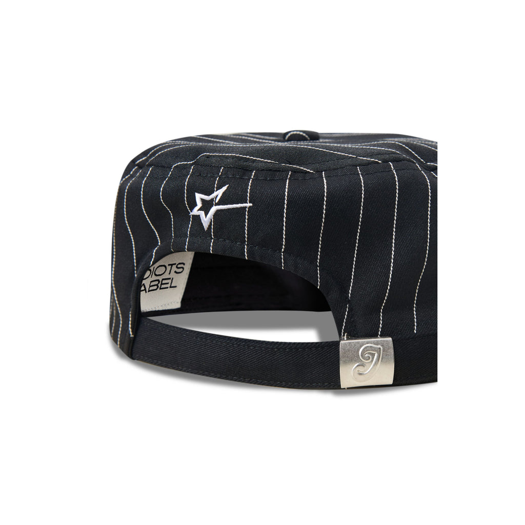 STRIPED PILLBOX CAP