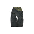MBI | DOUBLE WAISTED SAGGY PANTS - FADED BLACK & GREEN CAMO