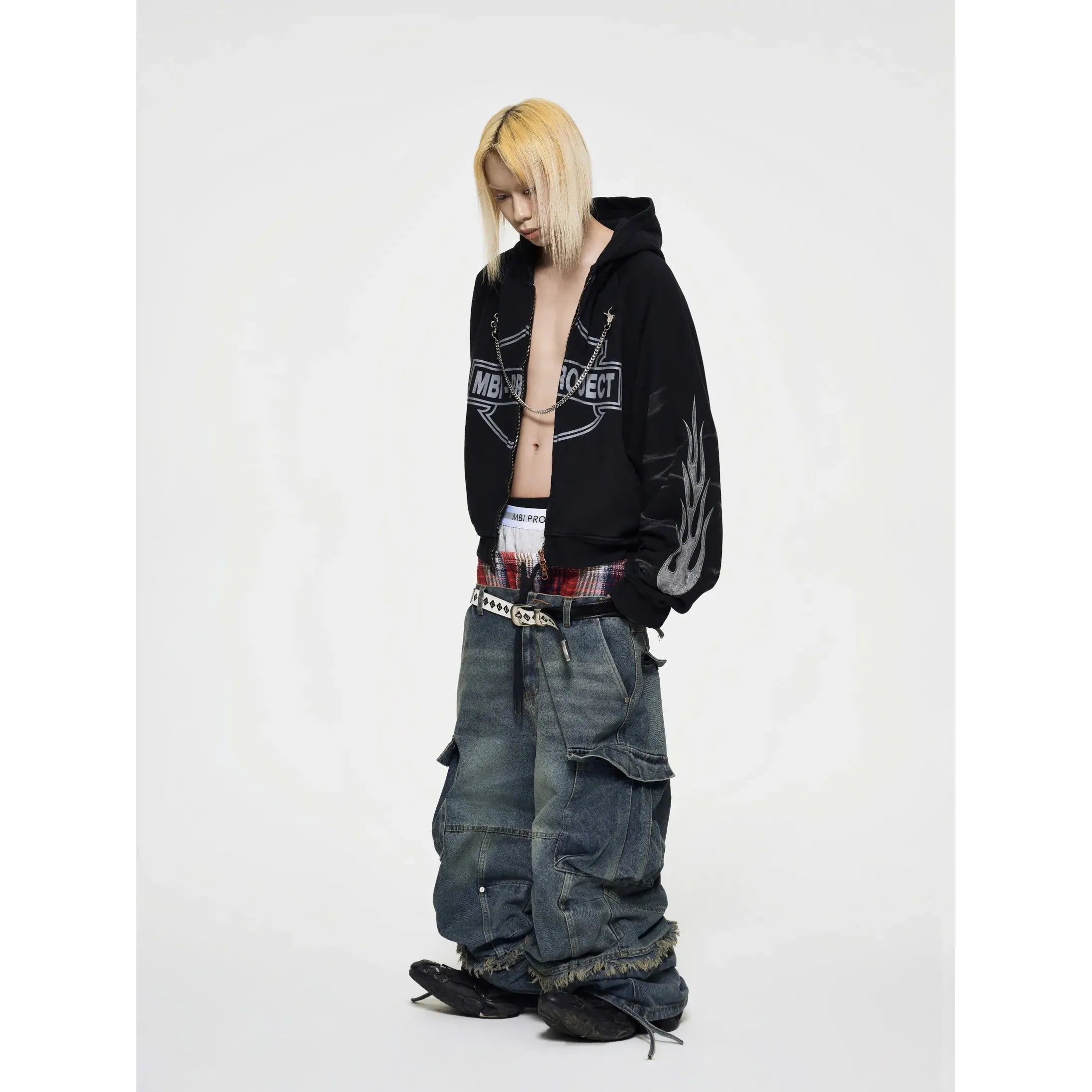 MBI | FADE TO FLAME ZIP HOODIE - FADED BLACK