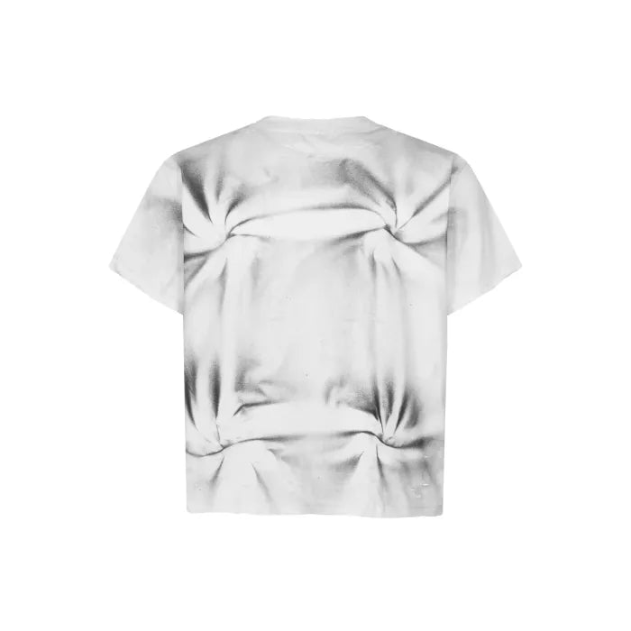 BOXY T-SHIRT “CHAIN ILLUSION” – HAND-DYED / DISTRESSED / METAL ACCESSORY