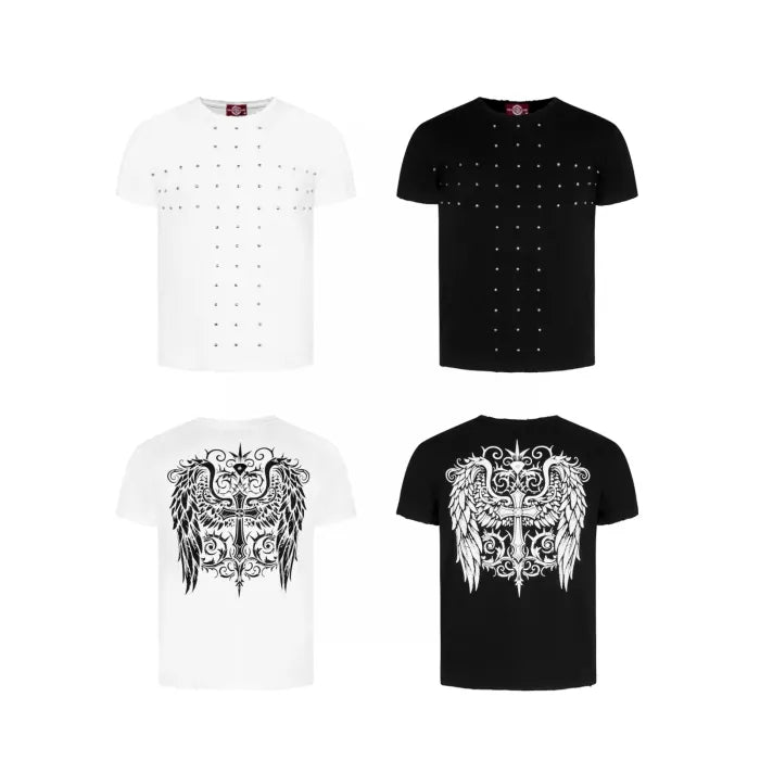 REGULAR T-SHIRT – CROSS STUD / ANGEL BACK
