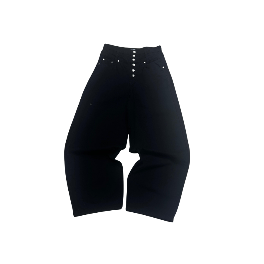 Core Button Balloon Pants - Black