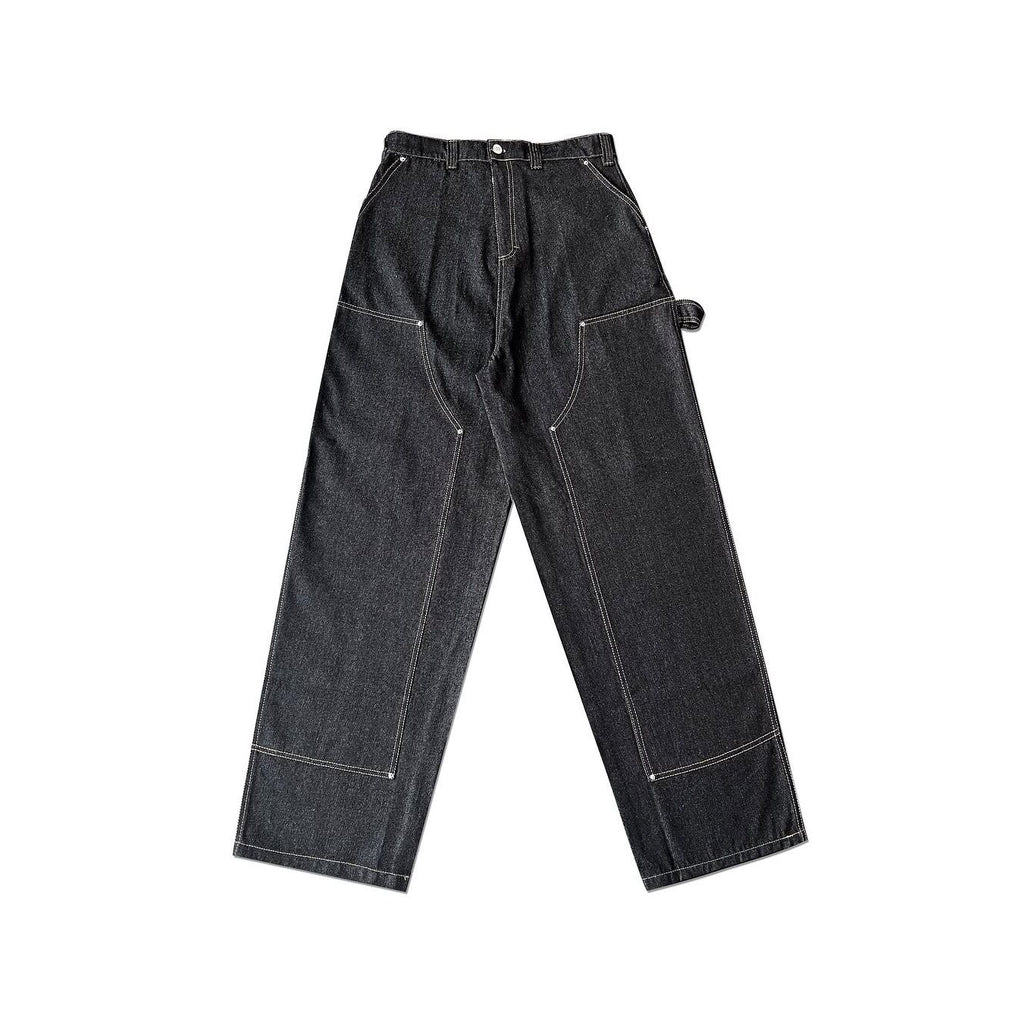 REVERSE DOUBLE KNEE RAW DENIM