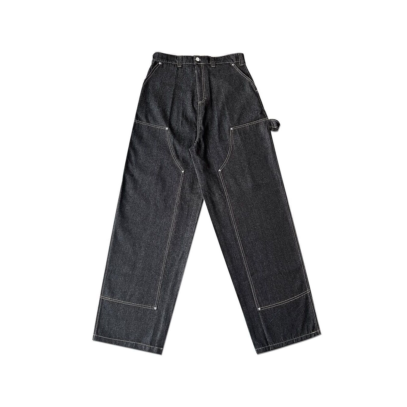 REVERSE DOUBLE KNEE RAW DENIM