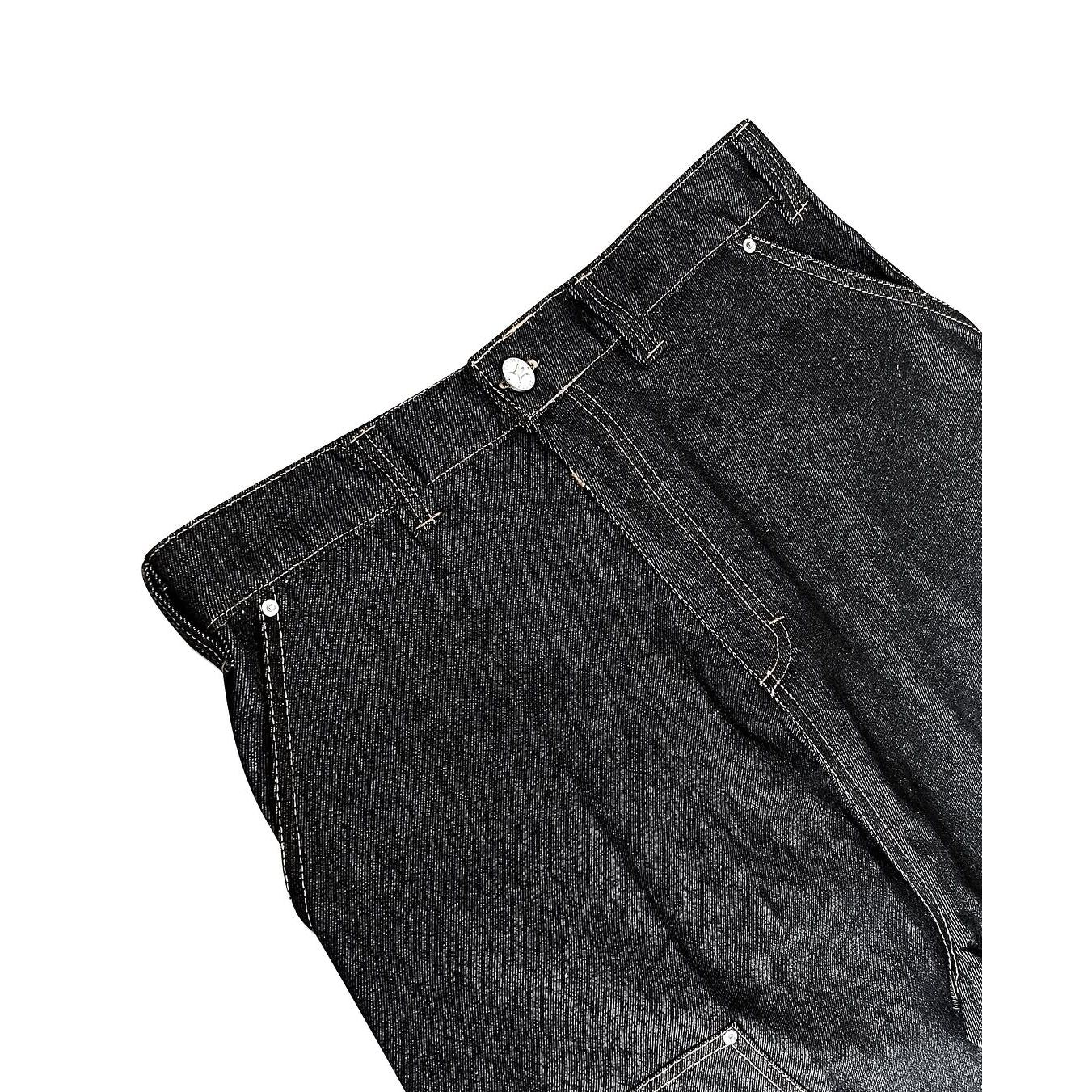 REVERSE DOUBLE KNEE RAW DENIM