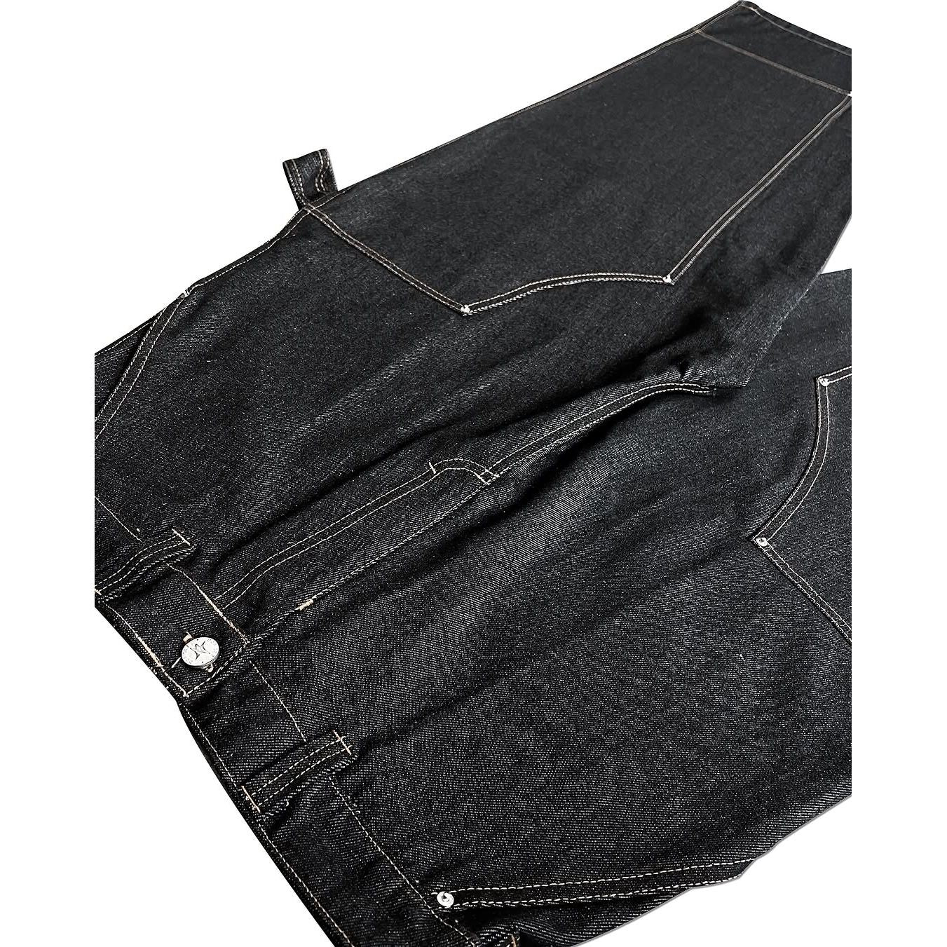 REVERSE DOUBLE KNEE RAW DENIM