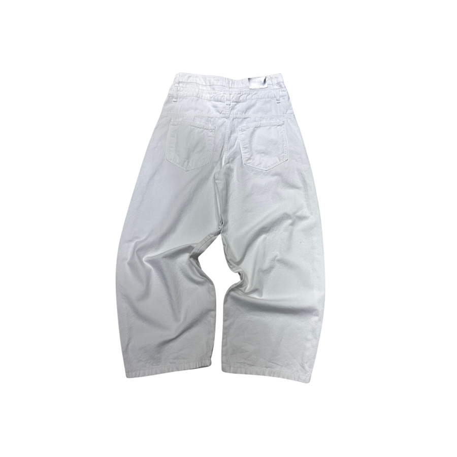Core Button Balloon Pants - White