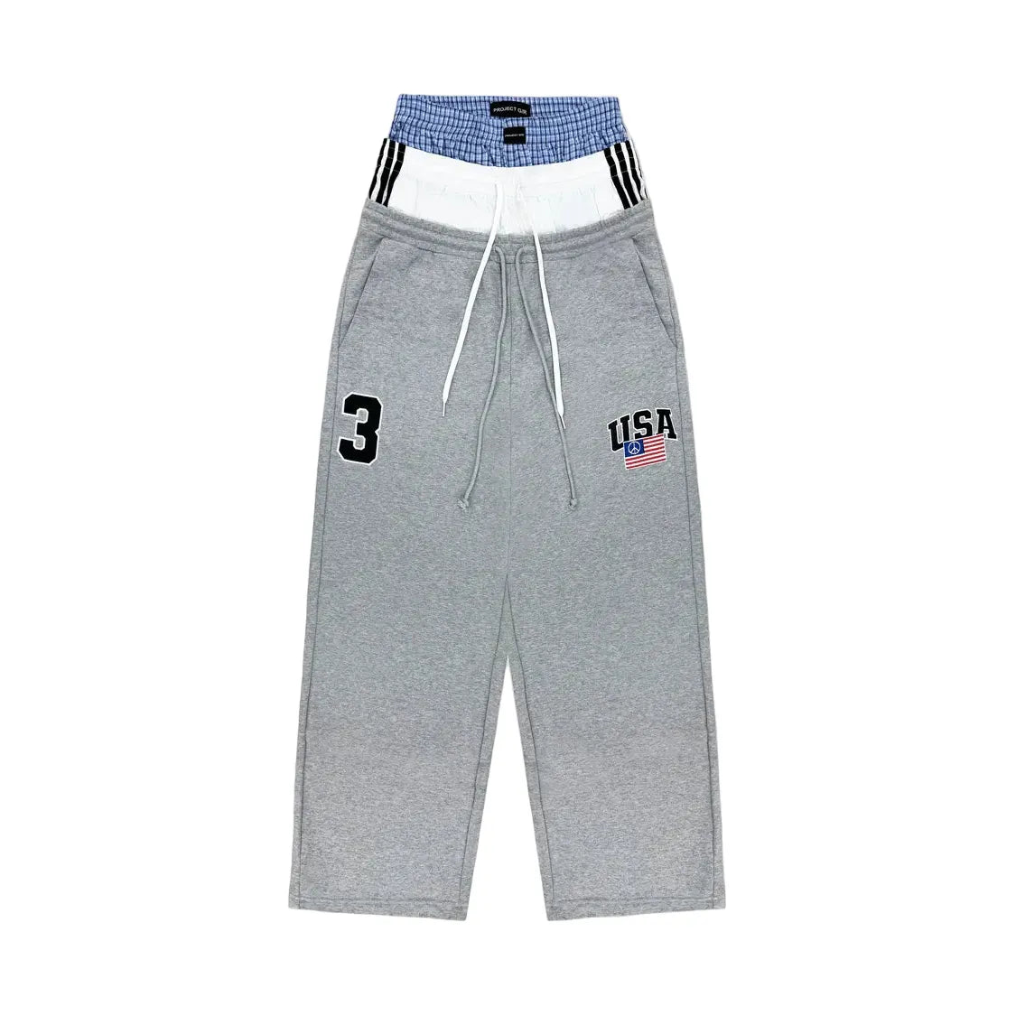 3 Layered Sweat Pants - Grey
