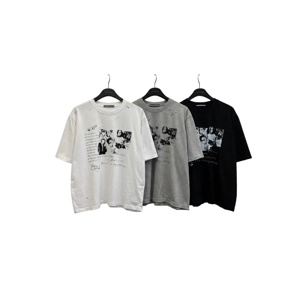 Punk Relationship Boxy Tee - White / Grey / Black