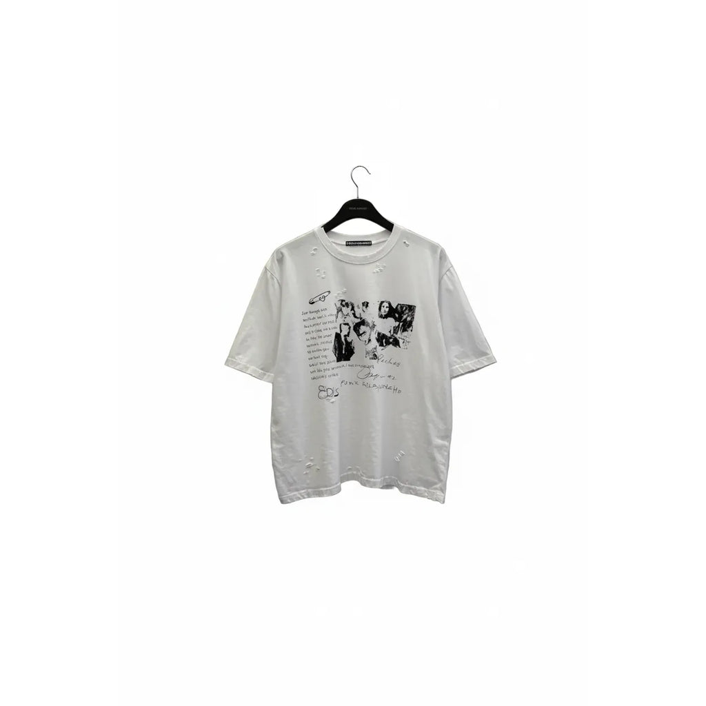 Punk Relationship Boxy Tee - White / Grey / Black