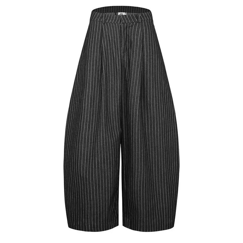 PP STRIPED PANTS - BLACK