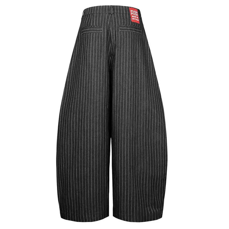 PP STRIPED PANTS - BLACK