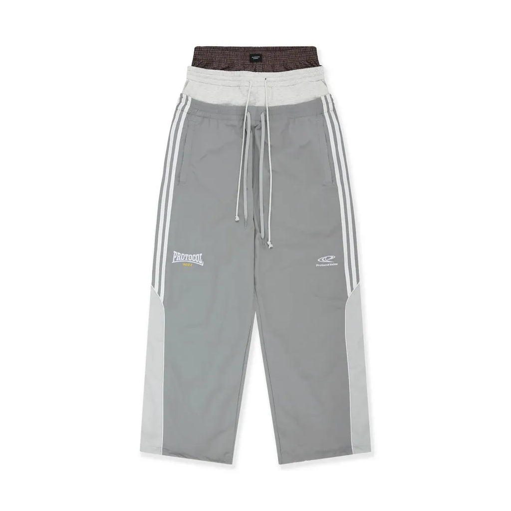 3 Layered Track Pants - Grey