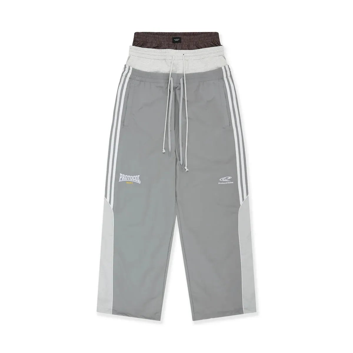 3 Layered Track Pants - Grey