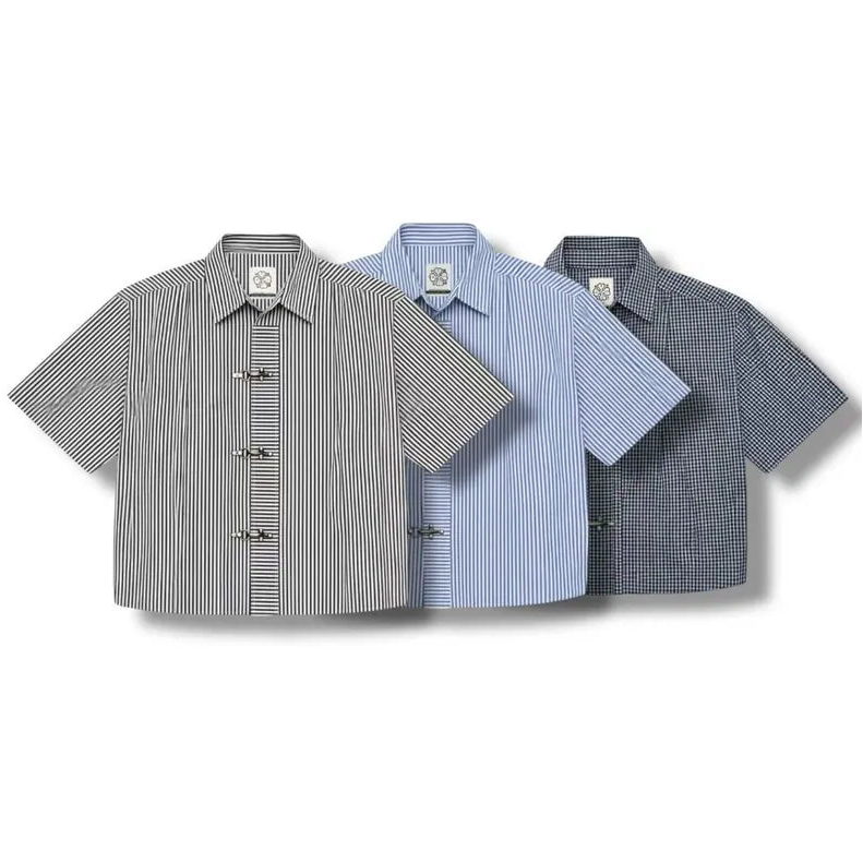 Fireman Buckle Half Shirt - Black / Blue / Navy