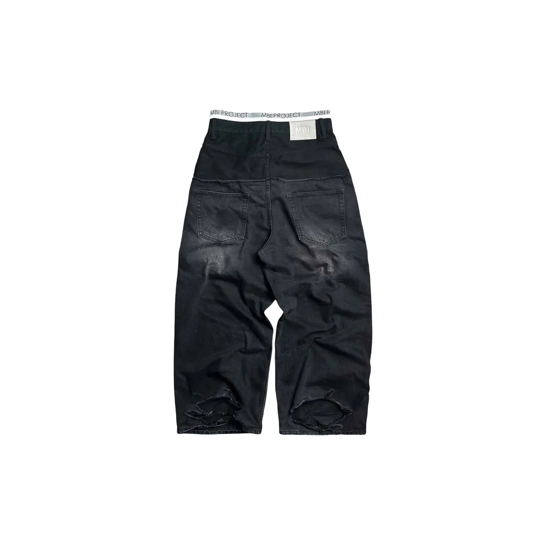MBI | UNDERWEAR CUT UP JEANS - FADED BLACK