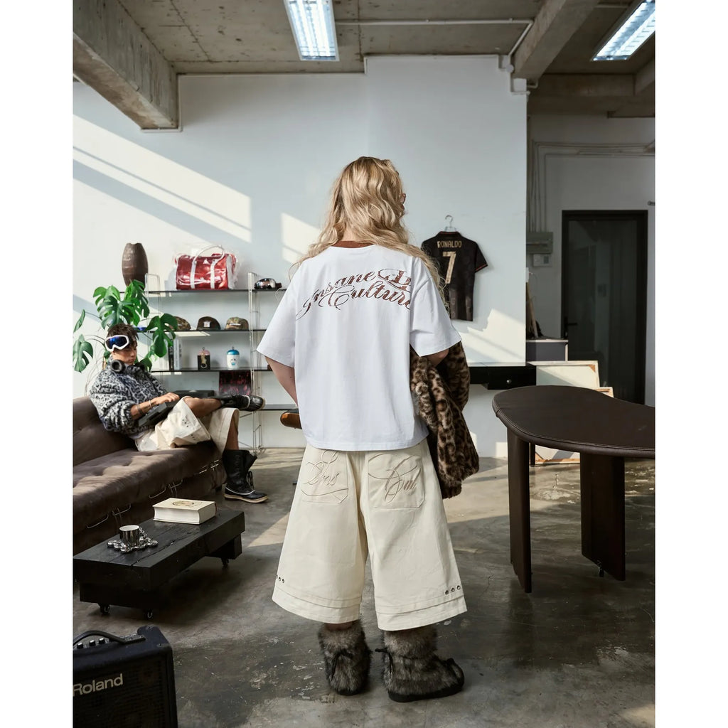 Insane® Rough Edge Jorts - White