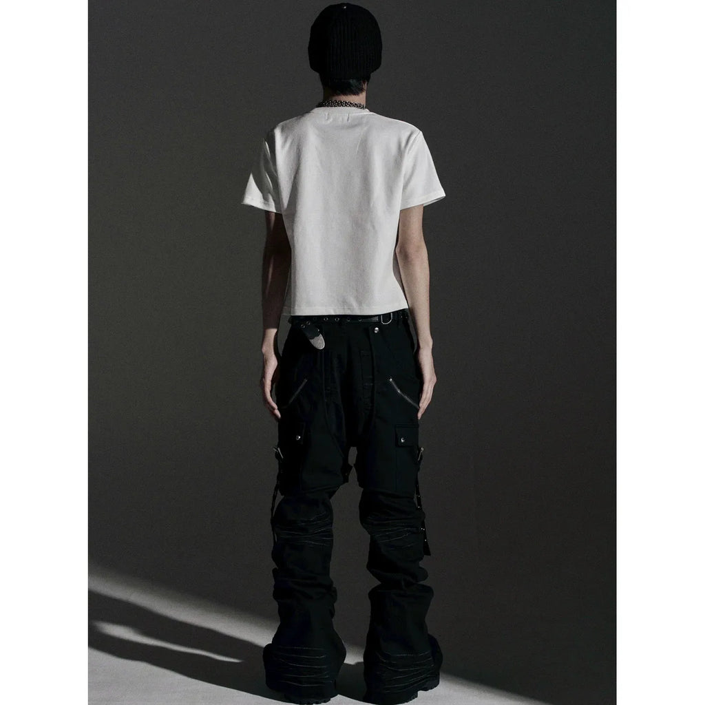【ROSEN KREUZ】SIDE BELT DOCKING FLARE PANTS (Denim)