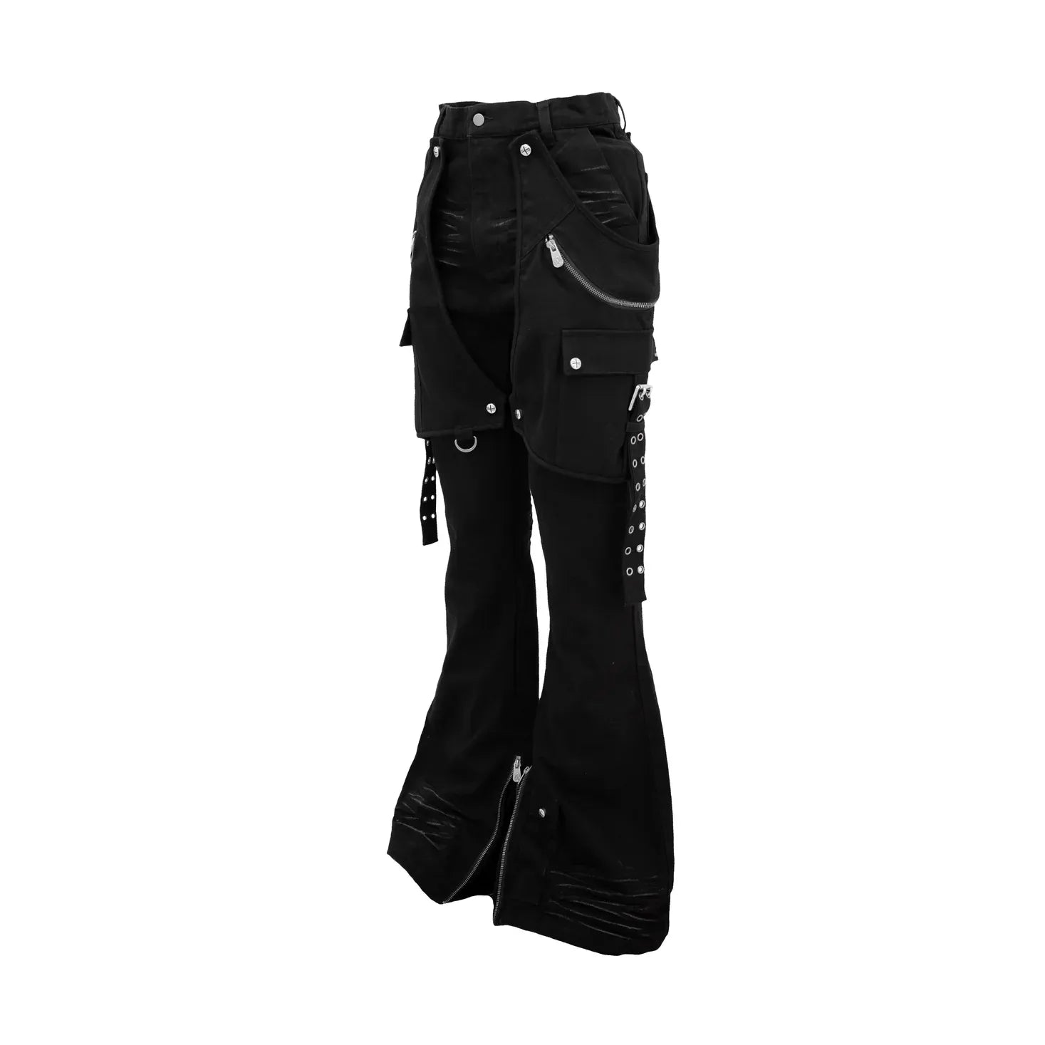 【ROSEN KREUZ】SIDE BELT DOCKING FLARE PANTS (Denim)