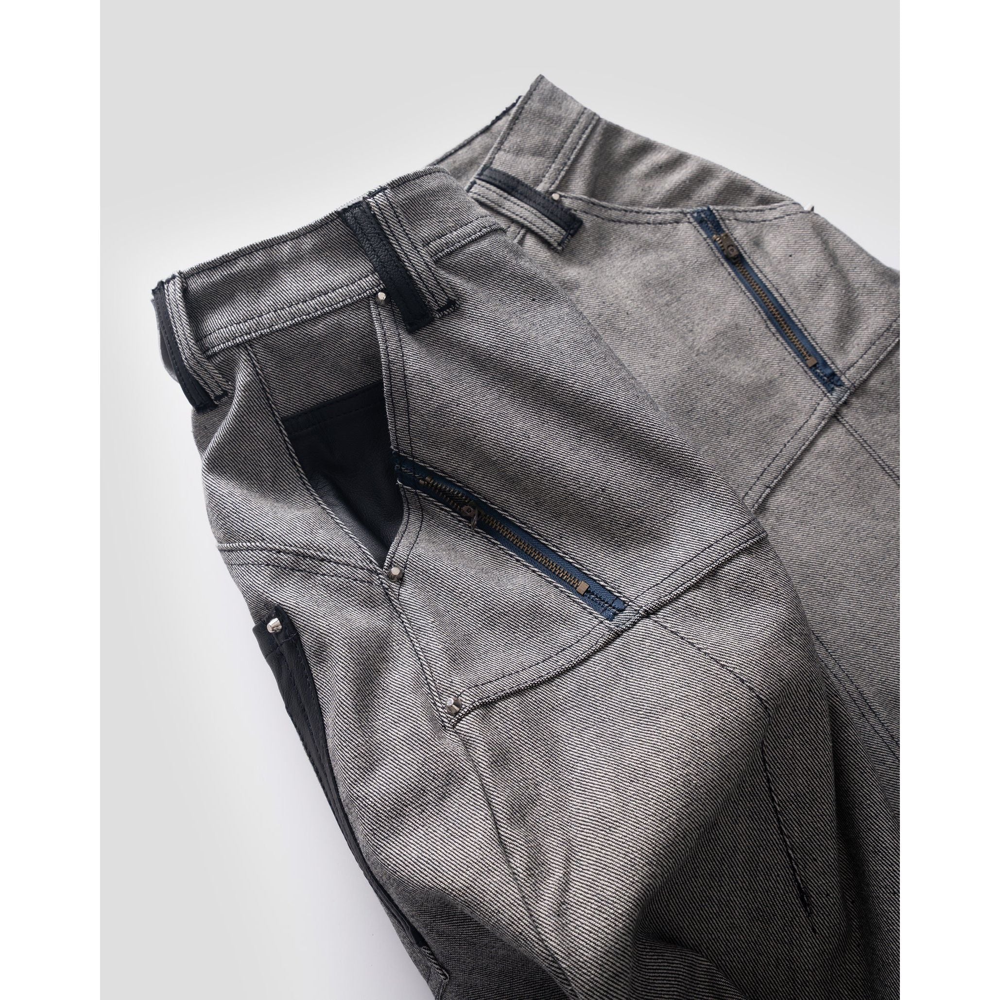 INSIDE OUT RAW DENIM BAGGY JEANS