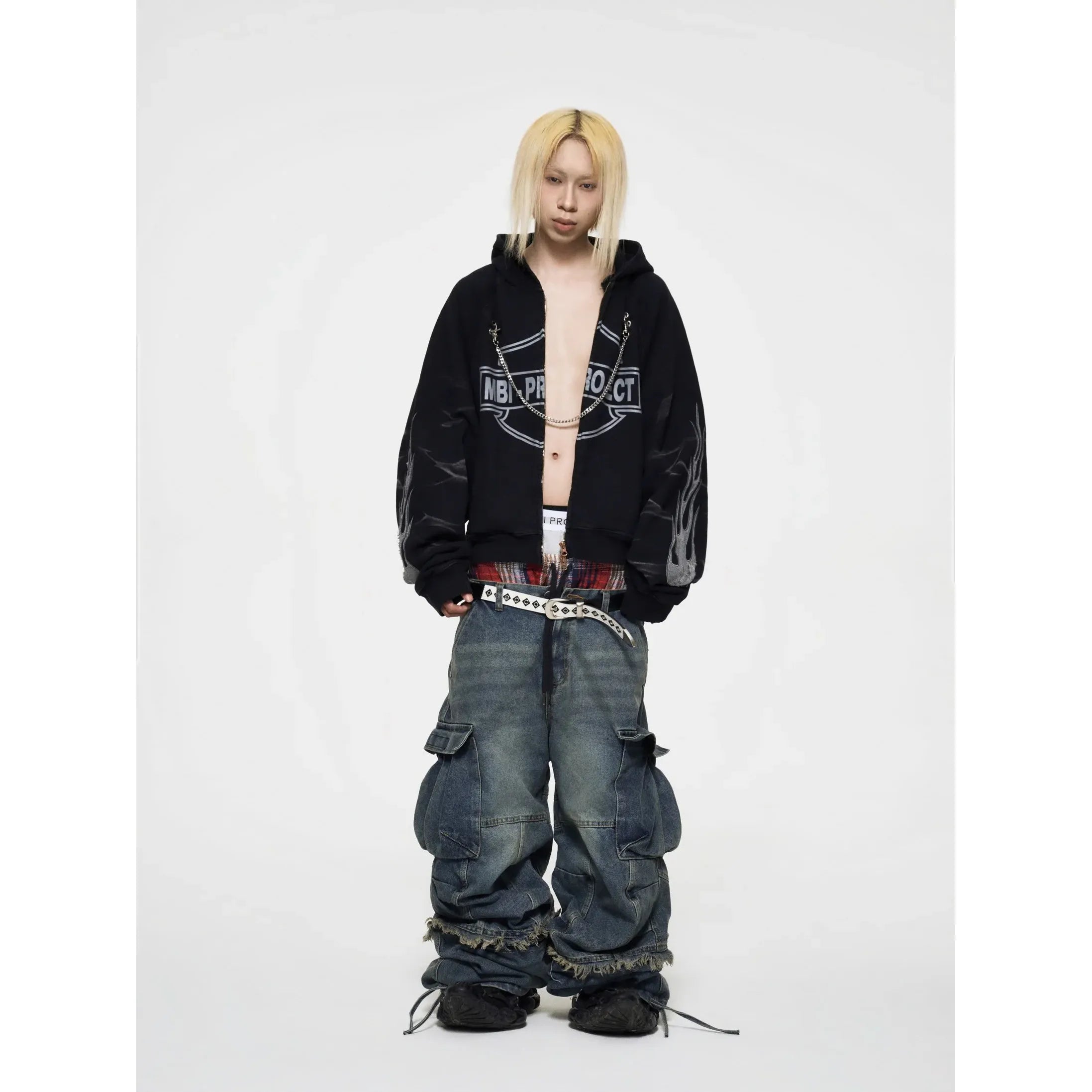 MBI | FADE TO FLAME ZIP HOODIE - FADED BLACK