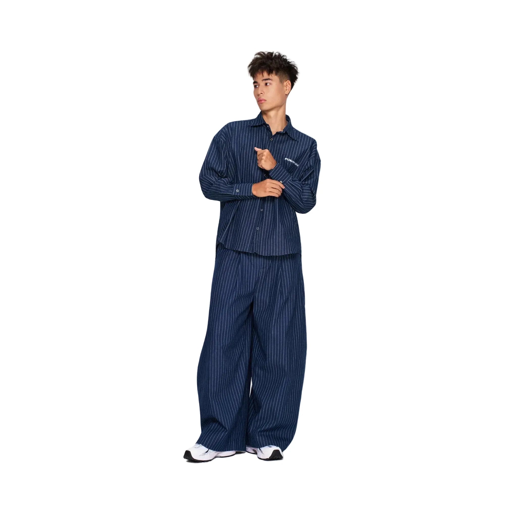 PP STRIPED PANTS - NAVY