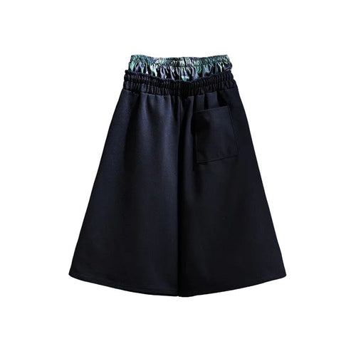 Camo Sagging Bermuda Pants - Black