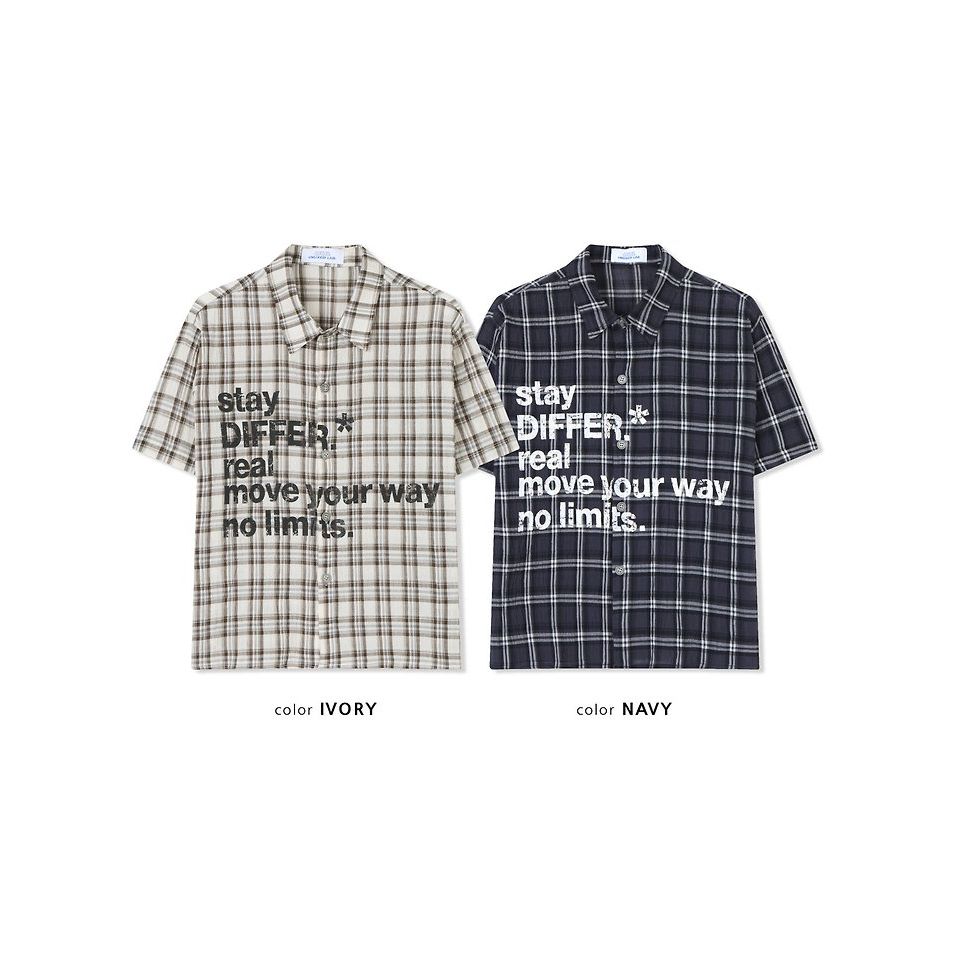No Limit Crop Shirt - Ivory / Navy