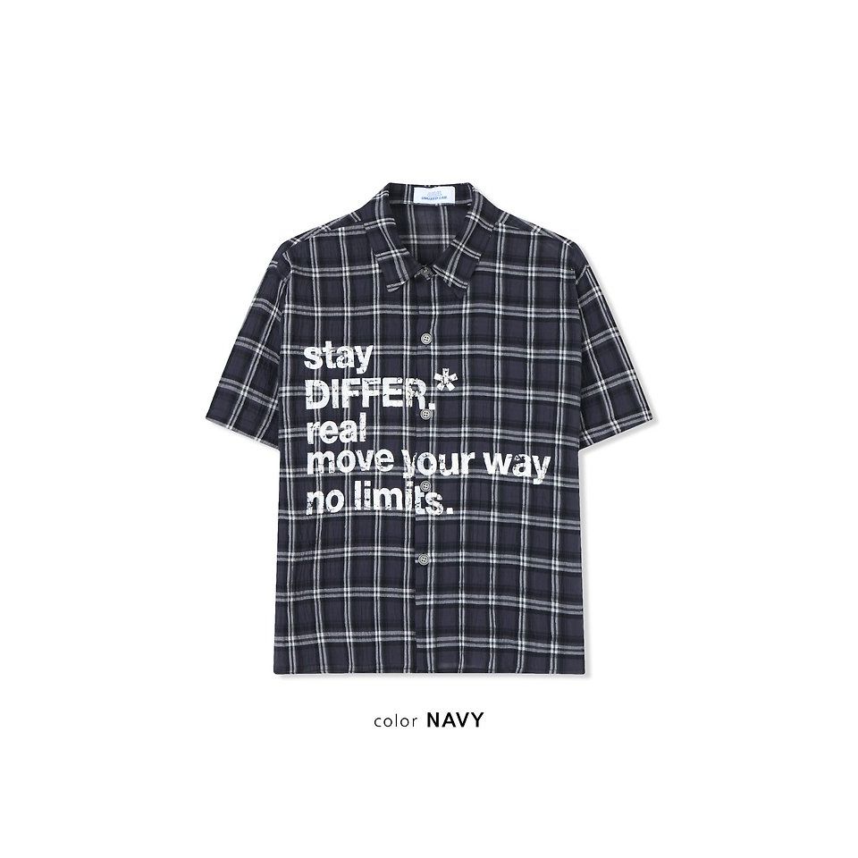 No Limit Crop Shirt - Ivory / Navy