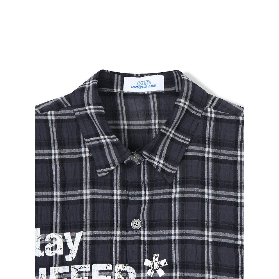 No Limit Crop Shirt - Ivory / Navy