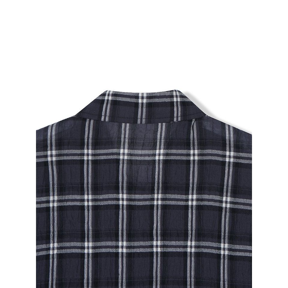 No Limit Crop Shirt - Ivory / Navy