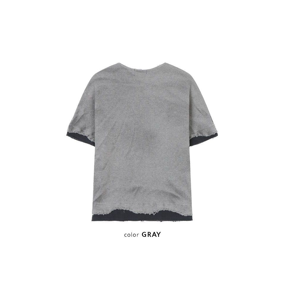 Relief Layered Tee - Grey / Black