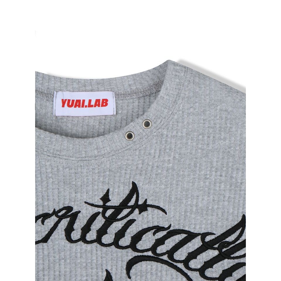 Eyelet Waffle Short Sleeve - Beige / Grey / Black
