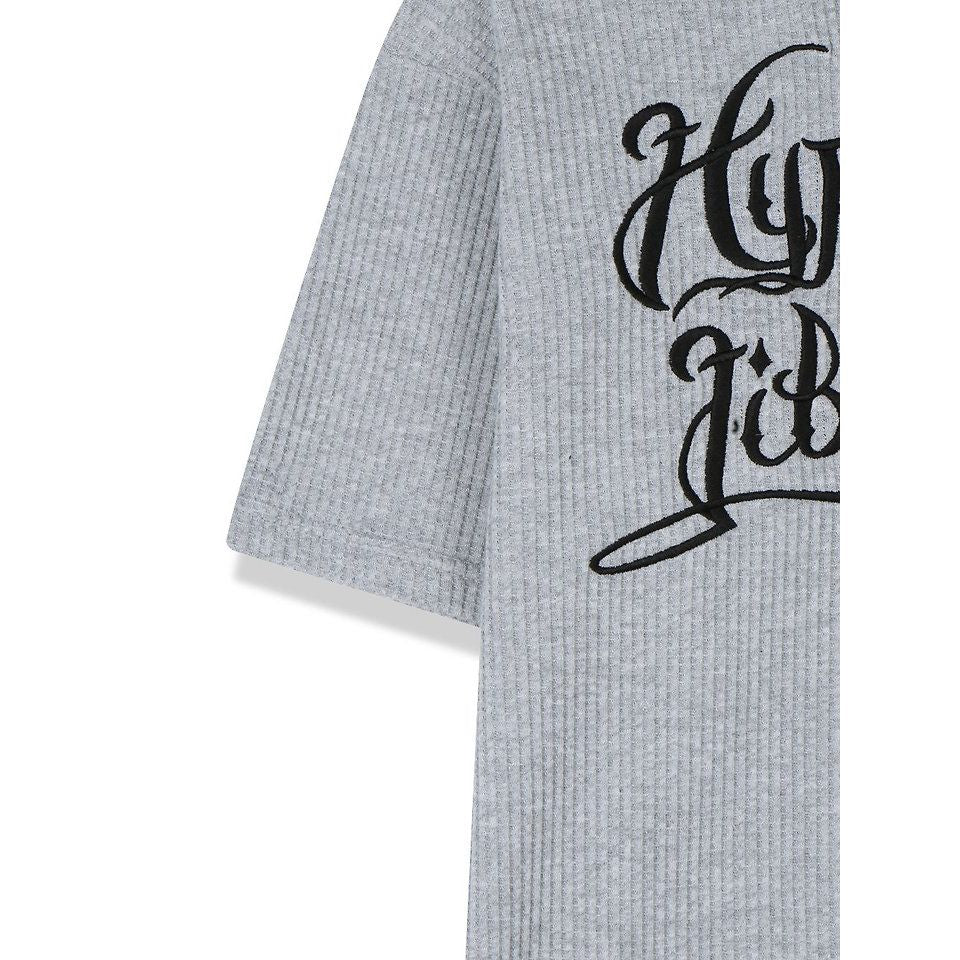 Eyelet Waffle Short Sleeve - Beige / Grey / Black