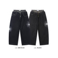 Deep Indigo Camo Sagging Denim Pants - Black Denim / Medium Blue
