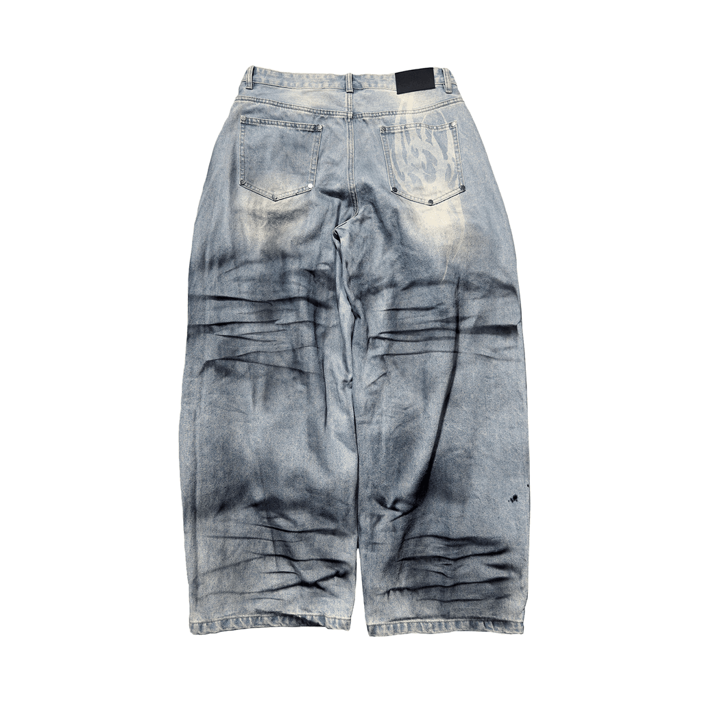 Dirty light blue baggy jeans