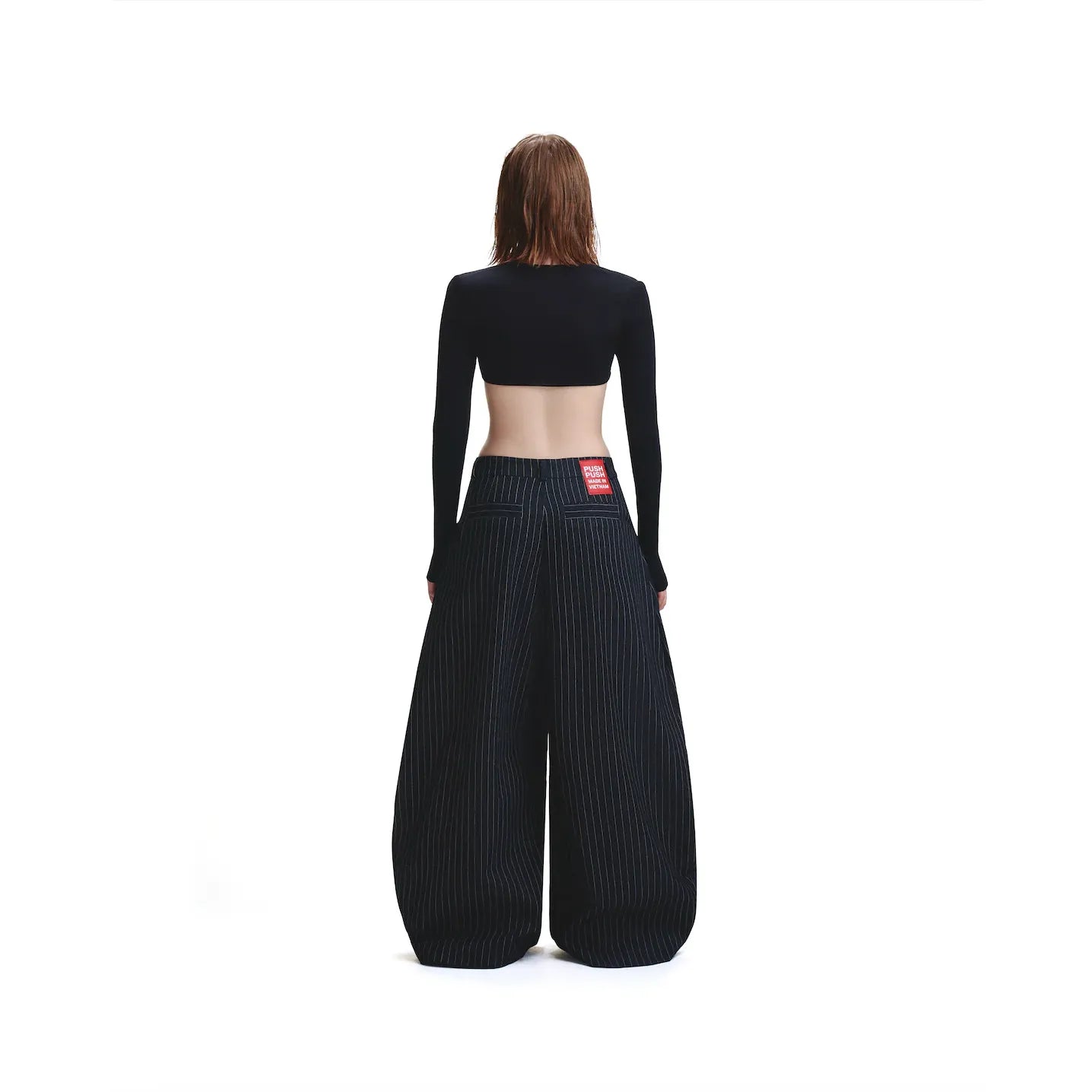 PP STRIPED PANTS - BLACK