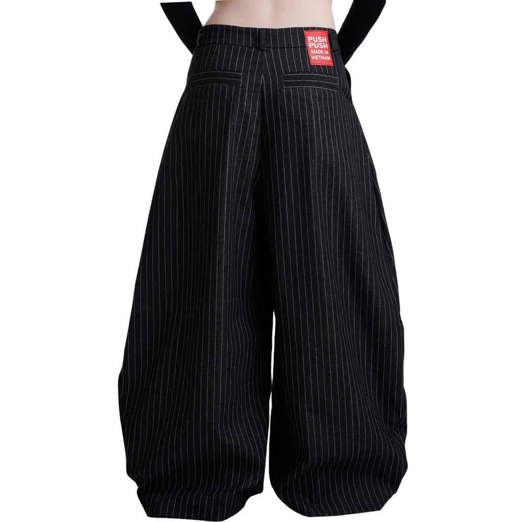 PP STRIPED PANTS - BLACK