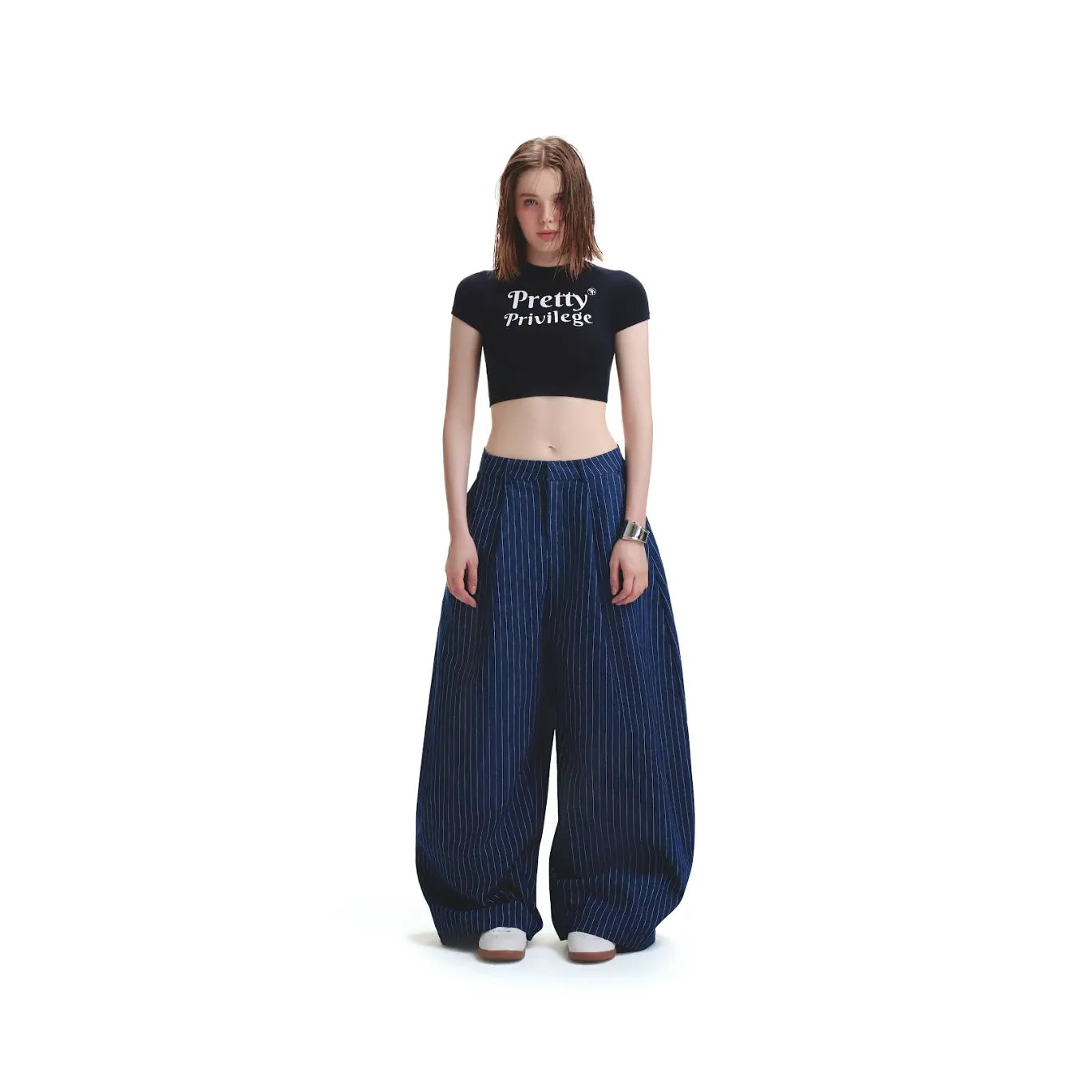 PP STRIPED PANTS - NAVY